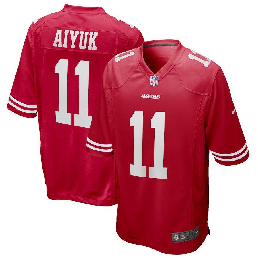 Men San Francisco 49ers 11 Brandon Aiyuk Nike Scarlet Player Game NFL Jersey